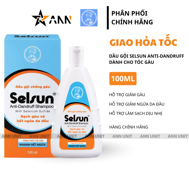 Dầu Gội Chống Gàu Selsun Anti-Dandruff 100ml - Dầu Gội Giảm Gàu Selsun
