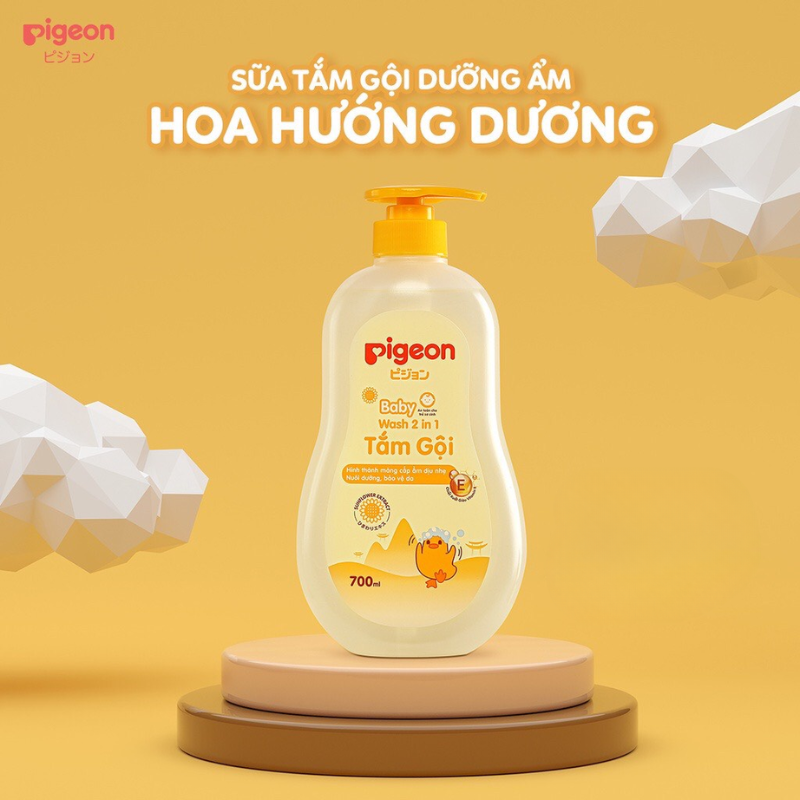 Sữa Tắm Gội Toàn Thân Cho Bé Hương Hoa Hướng Dương Pigeon 700ml Sữa Tắm Gội Toàn Thân Cho Bé Hương Hoa Hướng Dương Pigeon 700ml
