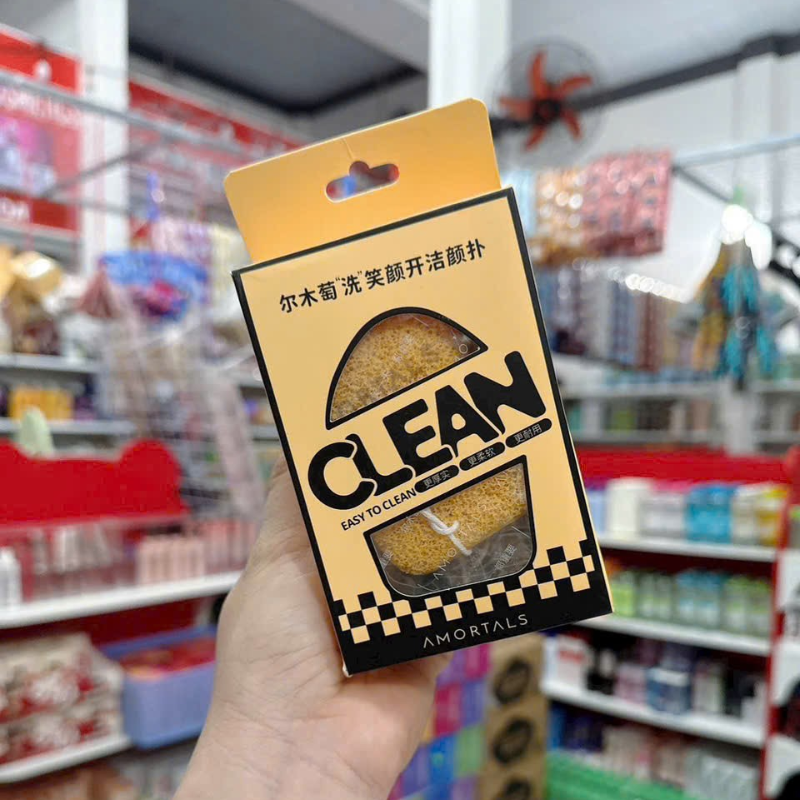 26771_2_20250918100904-1.png Hộp 3 Miếng Bông Mút Rửa Mặt Bọt Biển Clean Easy To Clean Amortals (Có Chữ) - 6976416415452