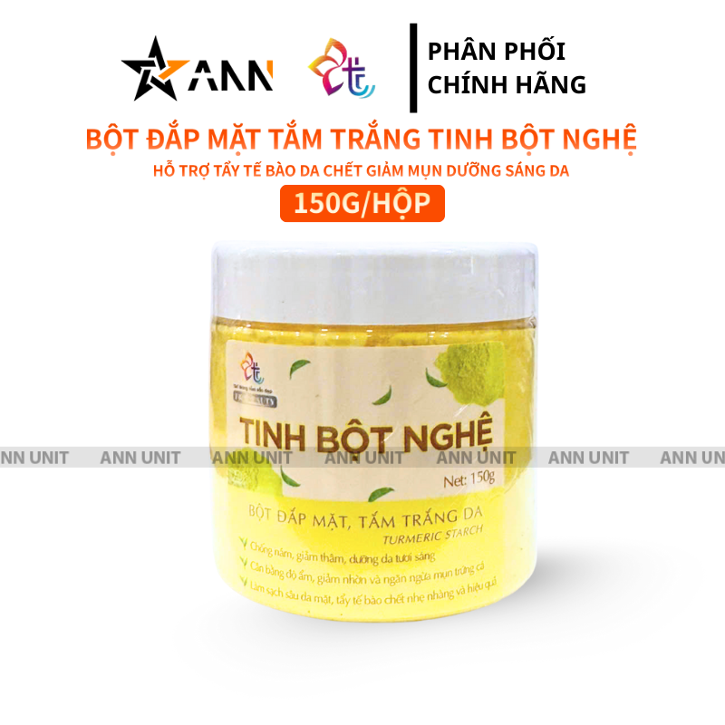 26800_5_20250929115307-1.png Bột Đắp Mặt Tắm Trắng Da Tinh Bột Nghệ Nguyên Chất T&T Beauty 150g/Hộp - 8936148011559