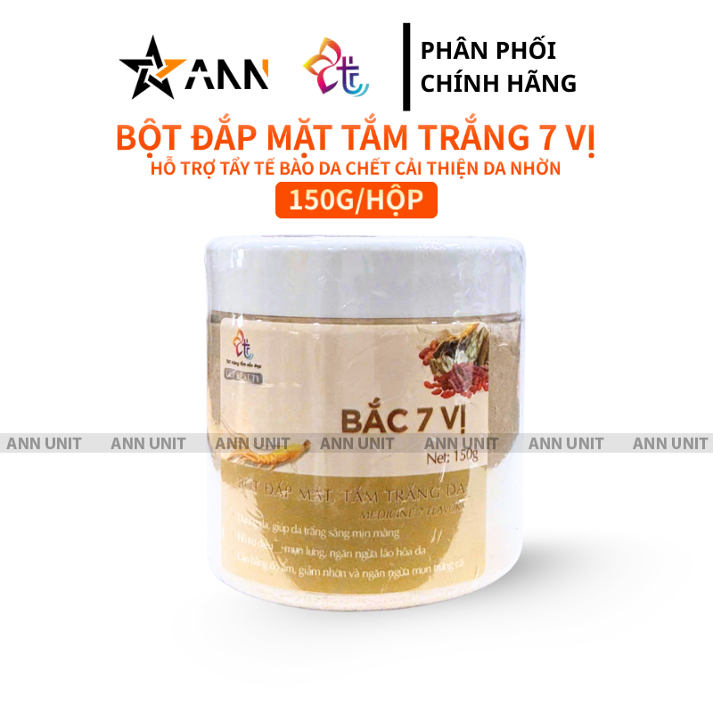 26806_11_20250929122346-1.png Bột Đắp Mặt Tắm Trắng Thuốc Bắc 7 Vị Da Nguyên Chất T&T Beauty 150g/Hộp - 8936148011535