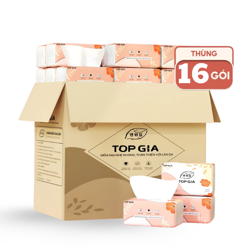 Giá sỉ thùng 16 Gói Khăn Giấy Rút Top Gia 240 tờ x 4 lớp Giá sỉ thùng 16 Gói Khăn Giấy Rút Top Gia 240 tờ x 4 lớp