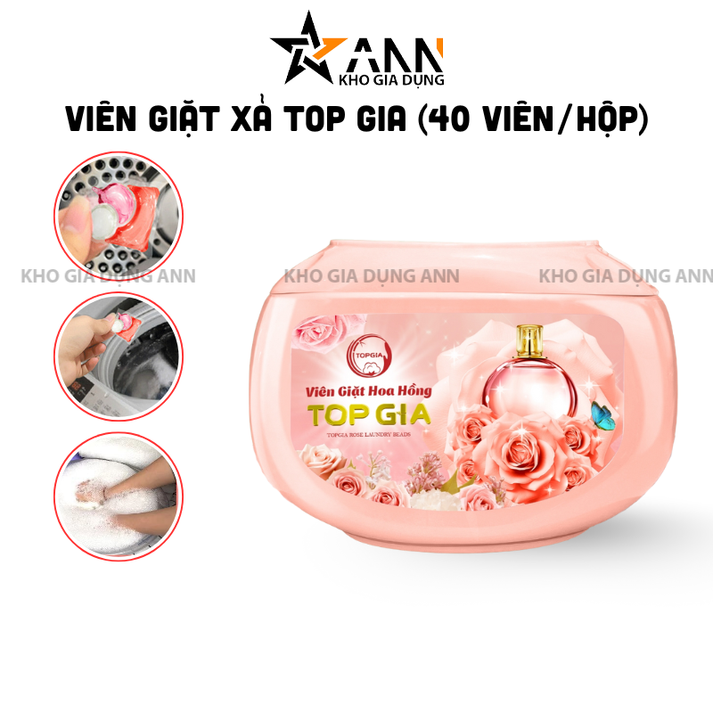 26887_1_20251015163038-1.png Viên Giặt Top Gia Hương Hoa Hồng - Hộp 40 Viên Giặt Quần Áo - VGQA02