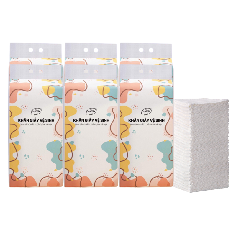 Set 6 Túi Khăn Giấy Rút Treo Tường 4 Lớp Top Gia 1 Túi 1280 Tờ Đa Năng 34x8x16cm Set 6 Túi Khăn Giấy Rút Treo Tường 4 Lớp Top Gia 1 Túi 1280 Tờ Đa Năng 34x8x16cm