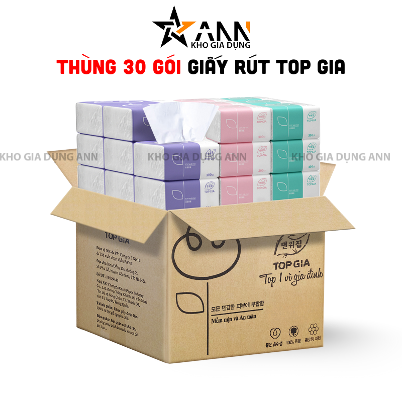 26901_1_20251017093214-1.png 1 Thùng 30 Gói Khăn Giấy Ăn 3 Màu Top Gia Loại Nhỏ - KGR14