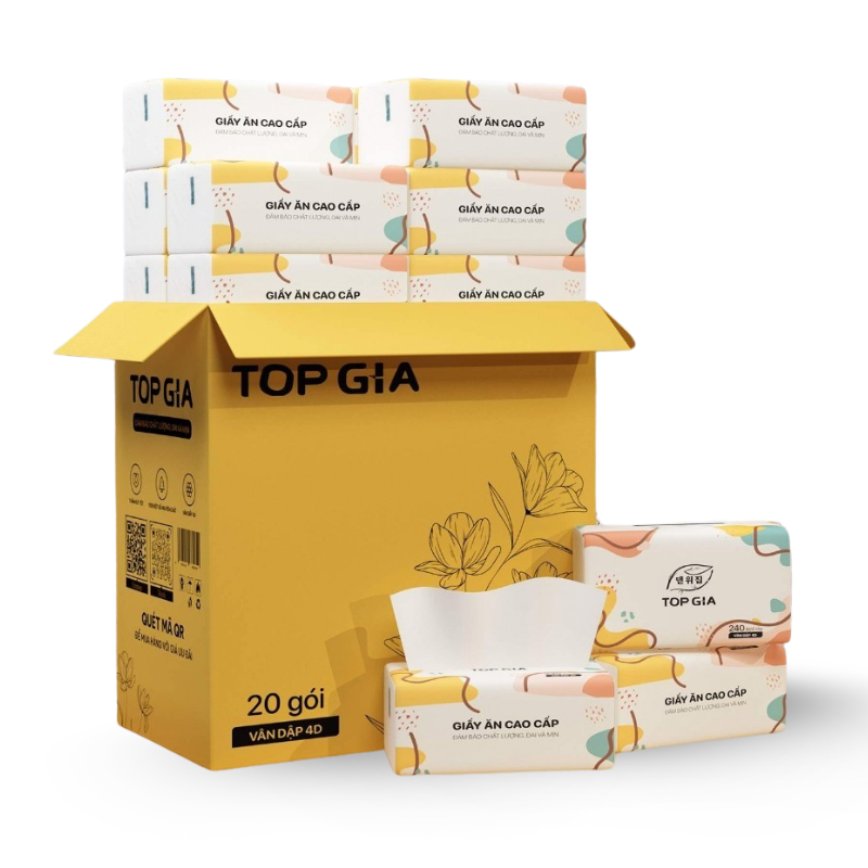 Kho sỉ 1 Thùng 40 Gói Khăn Giấy Ăn Sắc Màu Top Gia Loại Nhỏ Kho sỉ 1 Thùng 40 Gói Khăn Giấy Ăn Sắc Màu Top Gia Loại Nhỏ