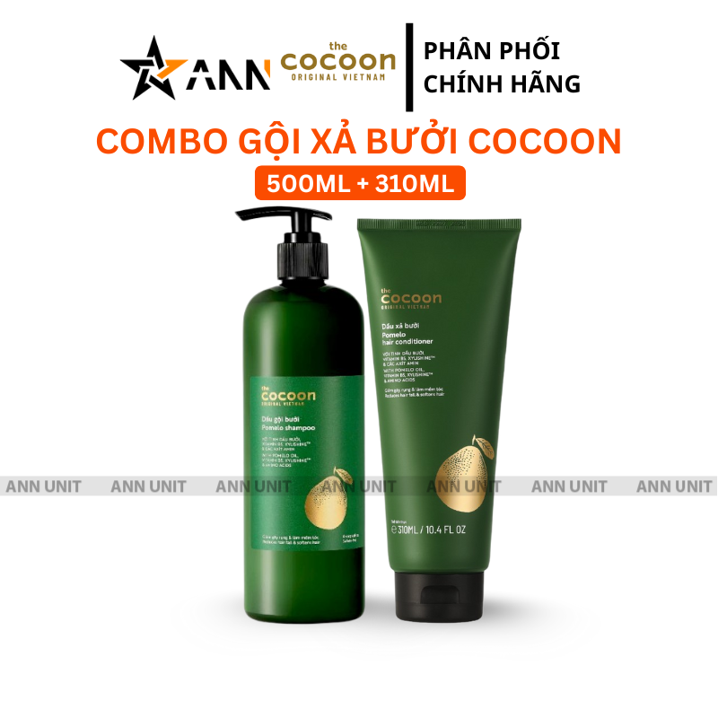 Nguồn sỉ combo Dầu Gội Xả Bưởi Cocoon - Dầu Gội Bưởi Cocoon Pomelo Shampoo 500ml Và Dầu Xả Bưởi Cocoon Pomelo Hair Conditioner 310ml
