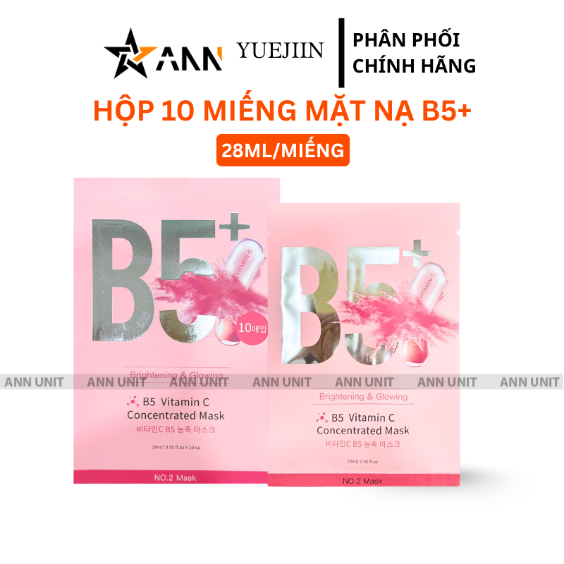 26939_3_20251023114934-1.png Hộp 10 Miếng Mặt Nạ Phục Hồi B5+ Vitamin C Concentrated Mask 28ml/Miếng - Màu Hồng - 8801457522983