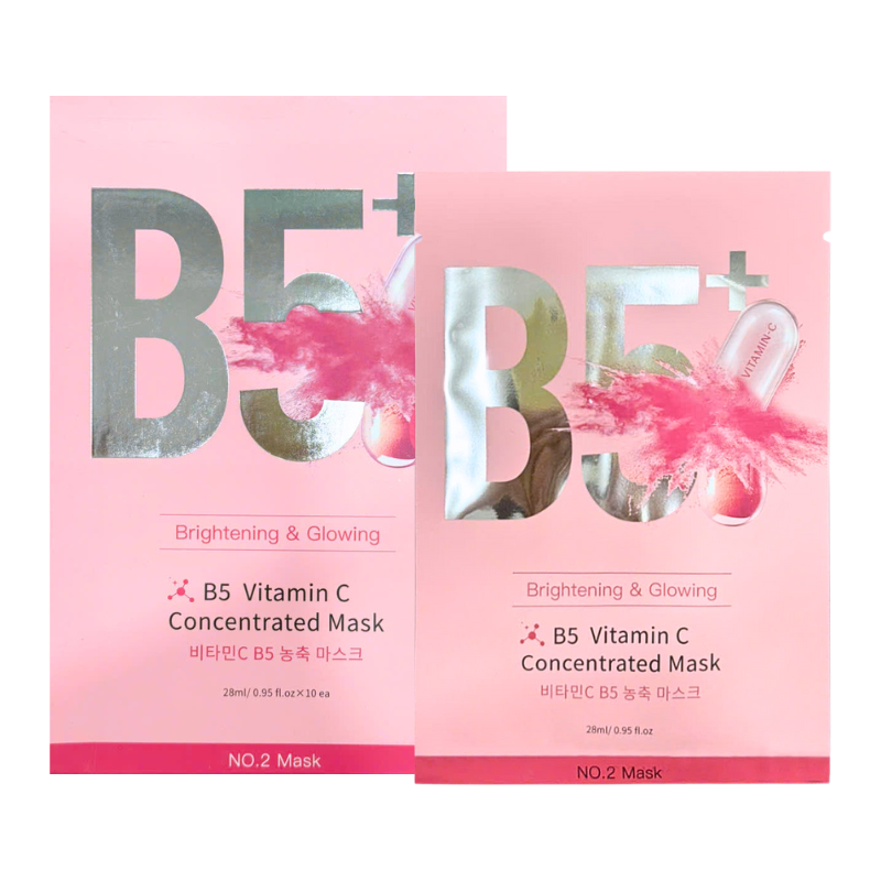 Hộp 10 Miếng Mặt Nạ Phục Hồi B5+ Vitamin C Concentrated Mask 28ml/Miếng - Màu Hồng Hộp 10 Miếng Mặt Nạ Phục Hồi B5+ Vitamin C Concentrated Mask 28ml/Miếng - Màu Hồng