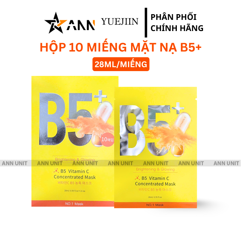 26940_16_20251023115605-1.png Hộp 10 Miếng Mặt Nạ Phục Hồi B5+ Vitamin C Concentrated Mask 28ml/Miếng - Màu Vàng - 8801457522938