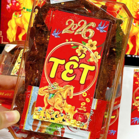 Khô Bò Xé Sợi 200g - Hộp Chữ Nhật Nhỏ - KBXSHCNN200G