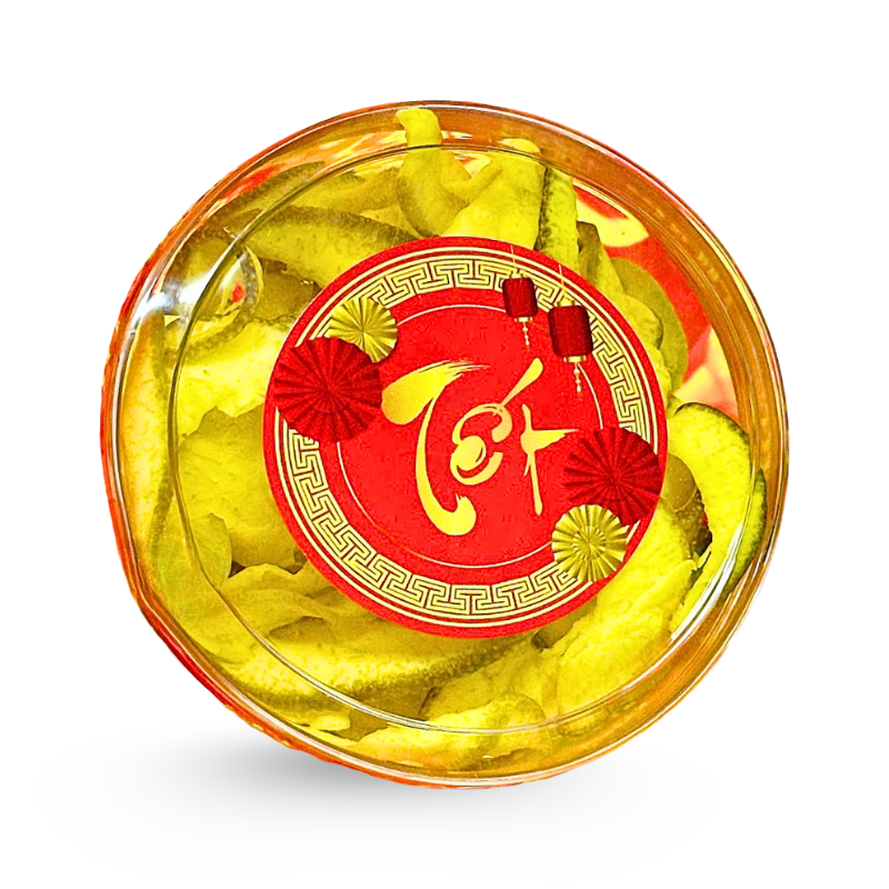 Mua sỉ vỏ Bưởi Chanh Dây Sấy Dẻo 150g Hộp Tròn Nhỏ Hộp Quà Tết 2026 Mua sỉ vỏ Bưởi Chanh Dây Sấy Dẻo 150g Hộp Tròn Nhỏ Hộp Quà Tết 2026