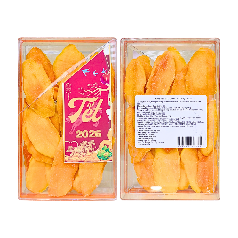 Giá sỉ xoài Sấy Dẻo 500g - Hộp Chữ Nhật Lớn Hộp Quà Tết 2026 Giá sỉ xoài Sấy Dẻo 500g - Hộp Chữ Nhật Lớn Hộp Quà Tết 2026