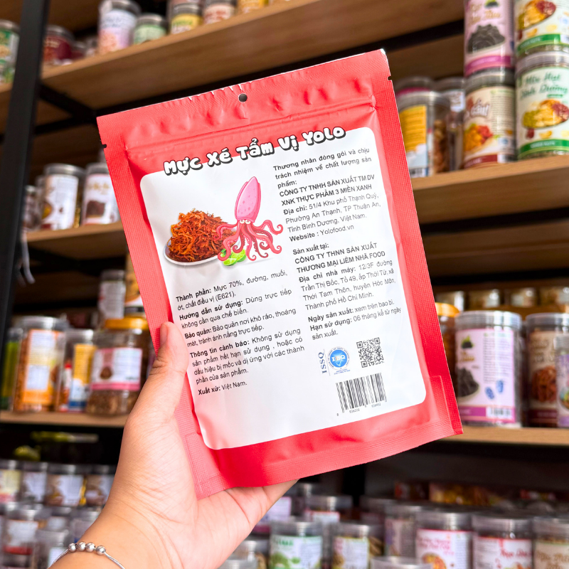Mực Xé Tẩm Vị Thương Hiệu Yolo Thơm Ngon Gói 100g Mực Xé Tẩm Vị Thương Hiệu Yolo Thơm Ngon Gói 100g