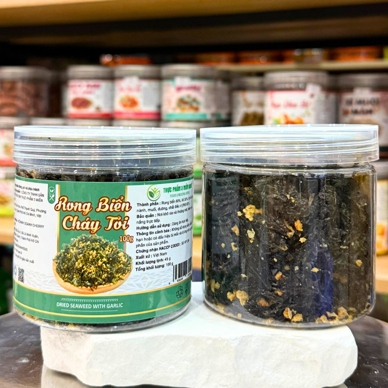 Rong Biển Cháy Tỏi Thơm Ngon Mini 100g - Hộp Pet Rong Biển Cháy Tỏi Thơm Ngon Mini 100g - Hộp Pet