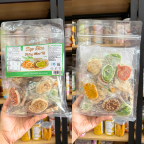 Kẹo Dừa Nướng Mix 7 Vị 500g - Túi Zip Trong - KDNM7TZT500G