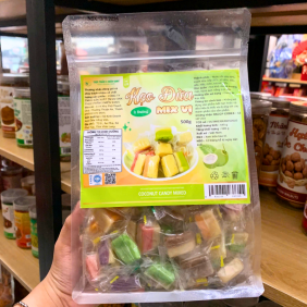 Kẹo Dừa Ít Đường Mix Vị 500g - Túi Zip Trong - KDIDMVTZT500G