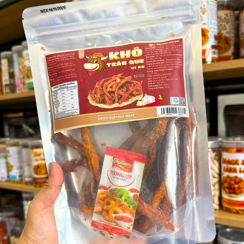Mua sỉ khô Trâu Que Tẩm Vị Bò 300g - Túi Zip Bạc Mua sỉ khô Trâu Que Tẩm Vị Bò 300g - Túi Zip Bạc