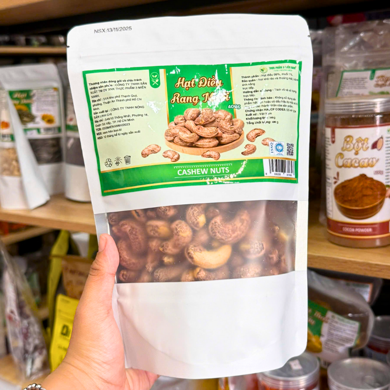 Hạt Điều Rang Muối 400g - Túi Zip Bạc Hạt Điều Rang Muối 400g - Túi Zip Bạc