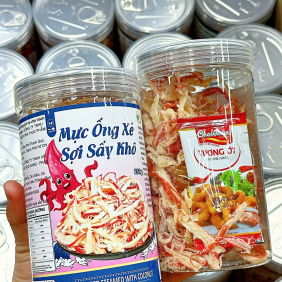 Mực Ống Xé Sợi Sấy Khô - Mực Dừa Xé Sợi Thơm Ngon 250g - Hũ Pet - MOXSSKHP250G
