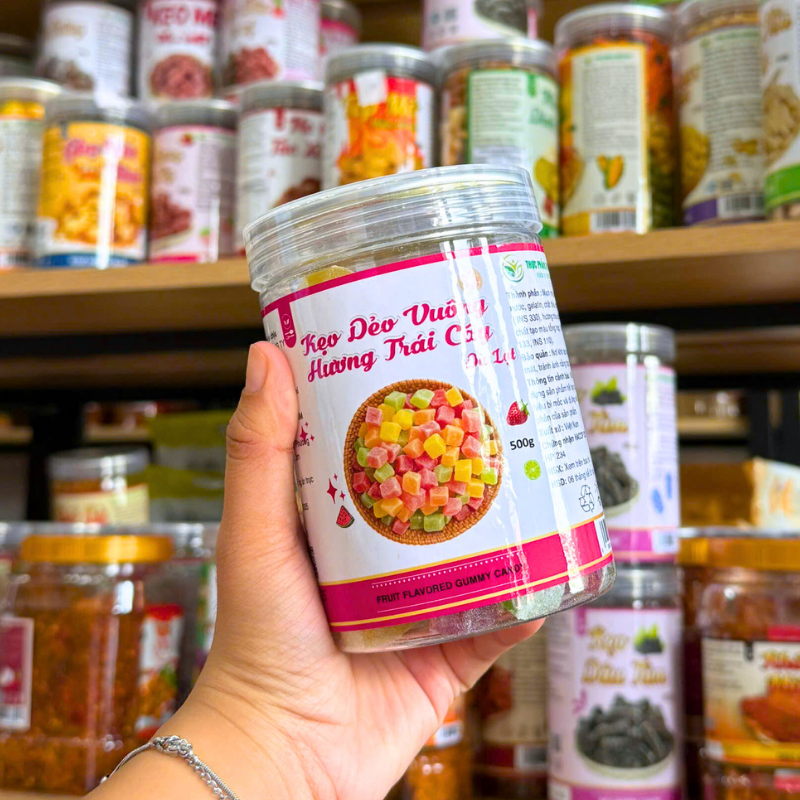 Kẹo Dẻo Vuông Hương Trái Cây - Kẹo Dẻo Đà Lạt Thơm Ngon 500g - Hũ Pet Kẹo Dẻo Vuông Hương Trái Cây - Kẹo Dẻo Đà Lạt Thơm Ngon 500g - Hũ Pet