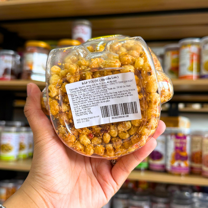 Bắp Tỏi Ớt Đậm Vị 450g - Hộp Gấu Lớn Bắp Tỏi Ớt Đậm Vị 450g - Hộp Gấu Lớn