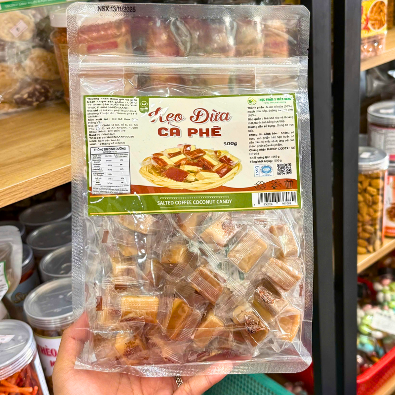 Mua sỉ kẹo Dừa Cà Phê Thơm Ngon 500g - Túi Zip Mua sỉ kẹo Dừa Cà Phê Thơm Ngon 500g - Túi Zip