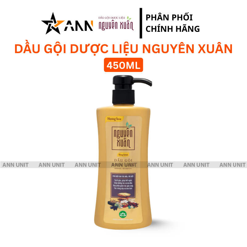Mua sỉ dầu Gội Dược Liệu Nguyên Xuân Cho Tóc Dầu Bết 450ml - Chai Vàng Đậm