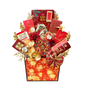 Giỏ Quà Tết Đỏ Bính Ngọ 12 Món - Quà Tặng Tết Sang Trọng - Quà Trang Trí Tết - QTTT04
