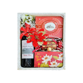 Hộp Quà Tết Chữ Nhật Rượu Vang Nho - Quà Tặng Tết - Quà Trang Trí Tết - QTTT23