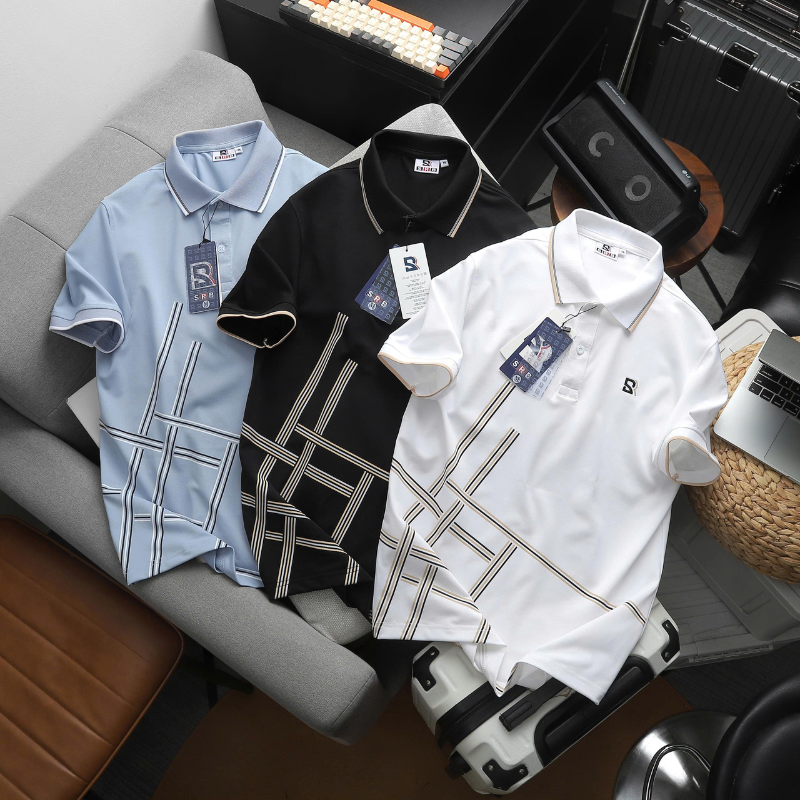 27601_8_20251211173050-1.png Áo Thun Nam Polo - Áo Thun Cổ Bẻ Nam Thêu Logo Chữ R Trước Ngực Và Phối Sọc Ở Vạt Áo Sang Trọng Có Big Size - CS294