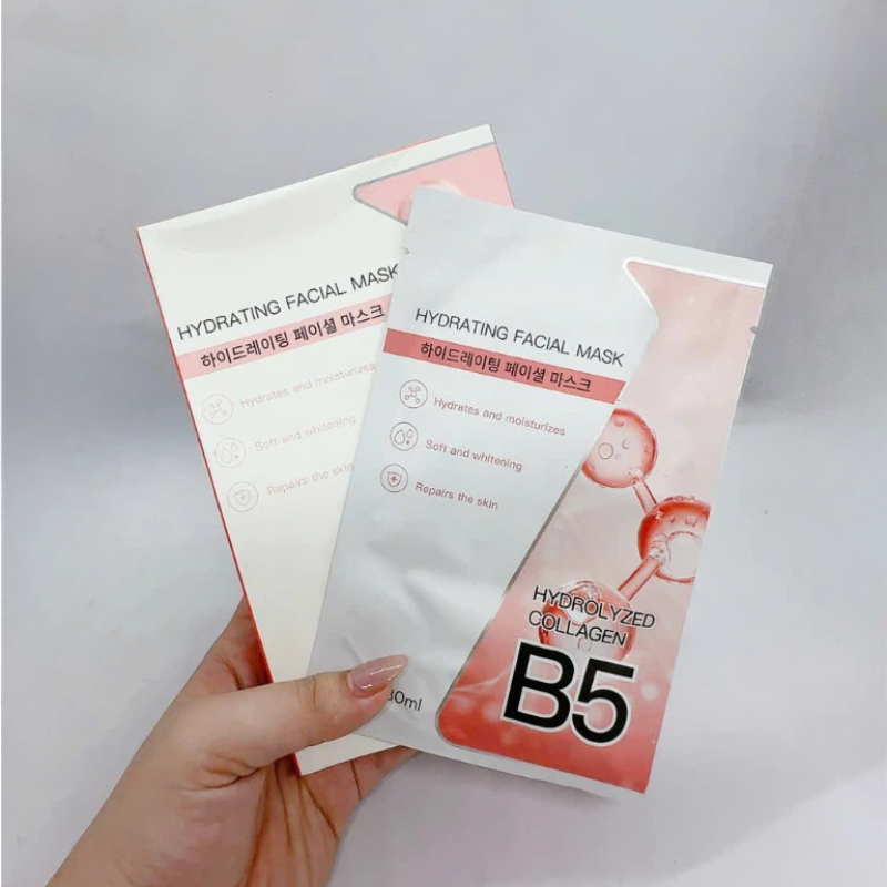 Hộp 10 Miếng Mặt Nạ B5 Hydrating Facial Mask Màu Hồng