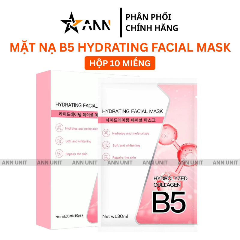 Hộp 10 Miếng Mặt Nạ B5 Hydrating Facial Mask Màu Hồng