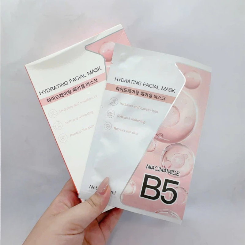 Hộp 10 Miếng Mặt Nạ B5 Hydrating Facial Mask Màu Hồng Cam