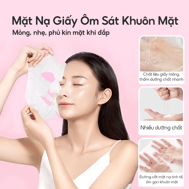 Hộp 10 Miếng Mặt Nạ B5 Hydrating Facial Mask Màu Hồng Cam