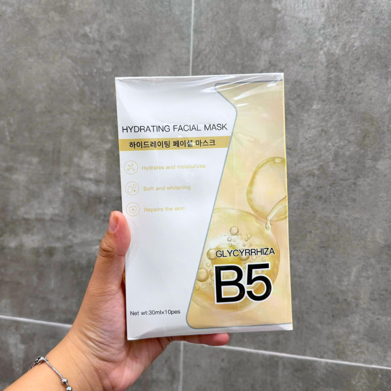 Shop sỉ hộp 10 Miếng Mặt Nạ B5 Hydrating Facial Mask Màu Vàng