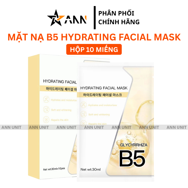 Shop sỉ hộp 10 Miếng Mặt Nạ B5 Hydrating Facial Mask Màu Vàng