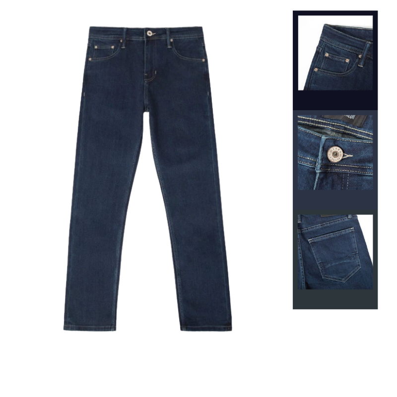 27629_110_20251213173619.png Quần Jean Dài Nam Form Slim-fit Old Sailor - 7160 - QB455