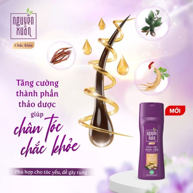 Mua sỉ dầu Gội Dược Liệu Nguyên Xuân Chắc Khỏe Cho Tóc Yếu 250ml - Màu Tím