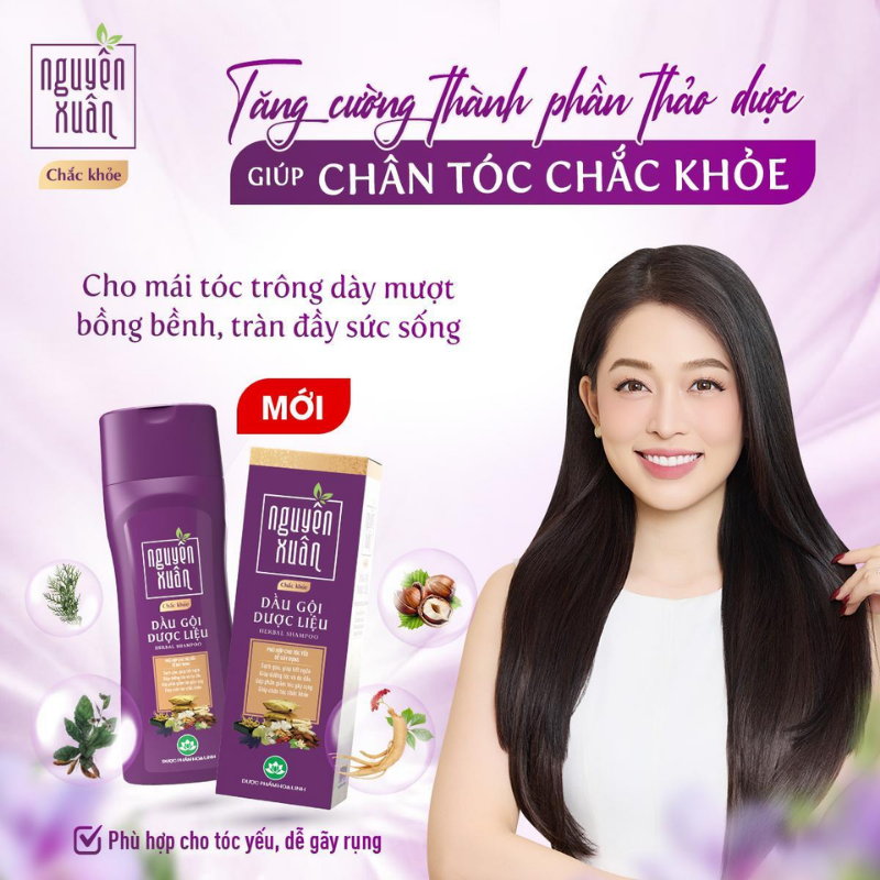 Mua sỉ dầu Gội Dược Liệu Nguyên Xuân Chắc Khỏe Cho Tóc Yếu 250ml - Màu Tím