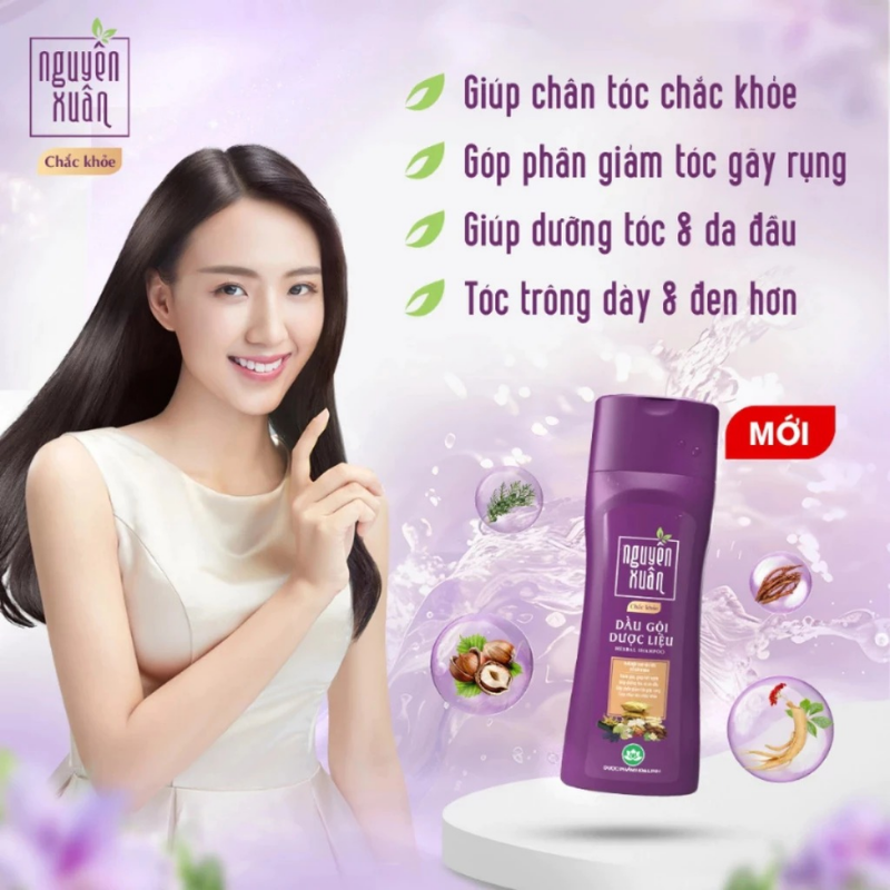 Mua sỉ dầu Gội Dược Liệu Nguyên Xuân Chắc Khỏe Cho Tóc Yếu 250ml - Màu Tím
