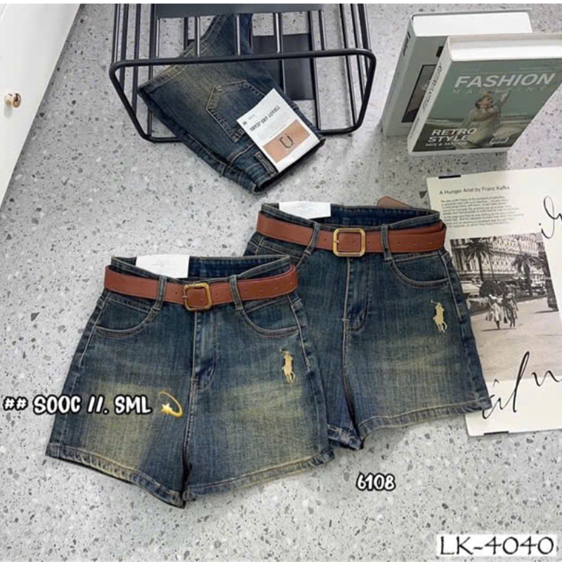 27653_108_20251215113109.png Quần Short Jean Nữ Thêu Logo Không Co Giãn Đứng Form Chuẩn - QG293