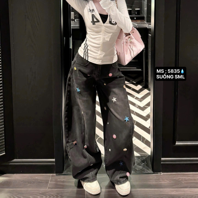 27662_165_20251215170222.png Quần Thụng Jeans Nữ Thêu Ngôi Sao Vải Dày Mềm Không Co Giãn - QG298