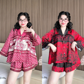 Đồ Bộ Ngủ Nữ Họa Tiết Đơn Giản Mặc Mát Thoải Mái 50–75kg - DBO5199