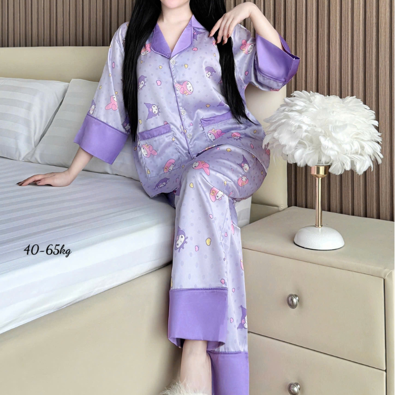 Shop sỉ đồ Bộ Ngủ Nữ - Đồ Bộ Quần Dài Họa Tiết Đơn Giản Mặc Mát Thoải Mái 40–65kg Shop sỉ đồ Bộ Ngủ Nữ - Đồ Bộ Quần Dài Họa Tiết Đơn Giản Mặc Mát Thoải Mái 40–65kg