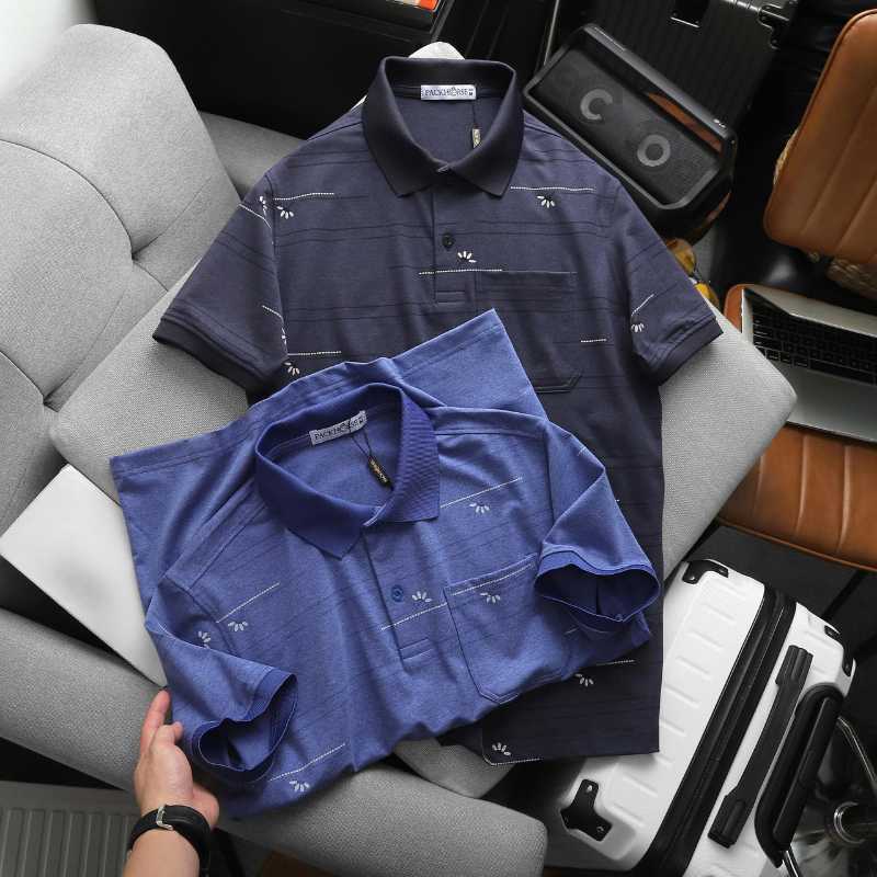 27681_12_20251217104111.png Áo Thun Nam Polo - Áo Thun Cổ Bẻ Nam Phối Sọc Hoa Túi Trước Ngực Sang Trọng Có Big Size - CS297