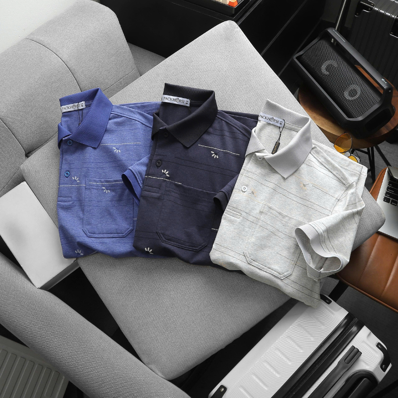 27681_17_20251217104114.png Áo Thun Nam Polo - Áo Thun Cổ Bẻ Nam Phối Sọc Hoa Túi Trước Ngực Sang Trọng Có Big Size - CS297