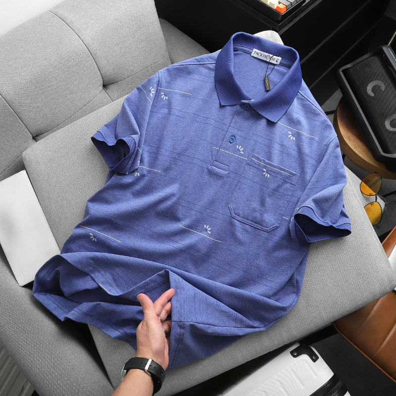 27681_20_20251217104116.png Áo Thun Nam Polo - Áo Thun Cổ Bẻ Nam Phối Sọc Hoa Túi Trước Ngực Sang Trọng Có Big Size - CS297