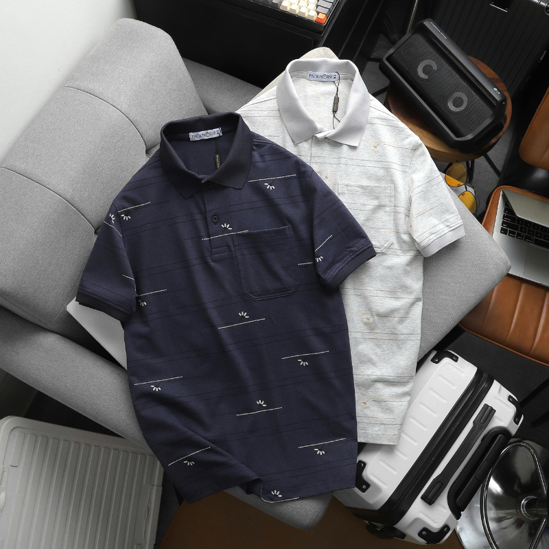 27681_9_20251217104109.png Áo Thun Nam Polo - Áo Thun Cổ Bẻ Nam Phối Sọc Hoa Túi Trước Ngực Sang Trọng Có Big Size - CS297