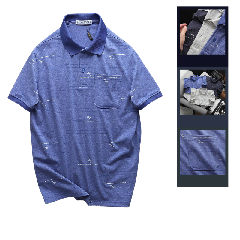 Áo Thun Nam Polo - Áo Thun Cổ Bẻ Nam Phối Sọc Hoa Túi Trước Ngực Sang Trọng Có Big Size Áo Thun Nam Polo - Áo Thun Cổ Bẻ Nam Phối Sọc Hoa Túi Trước Ngực Sang Trọng Có Big Size